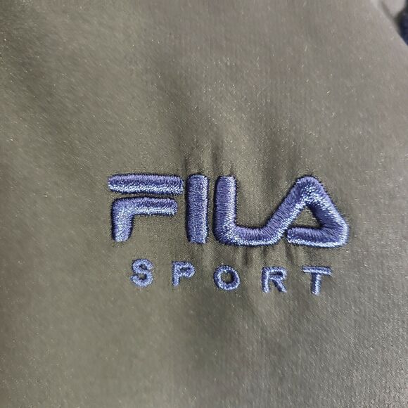 Fila Sport Women Medium Athletic Jacket Blue Black Fleece Faux Fur FullZip Woven - Picture 8 of 11